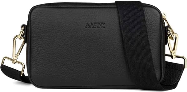 Aarni Crossbody Bag, sort, guld lynlås