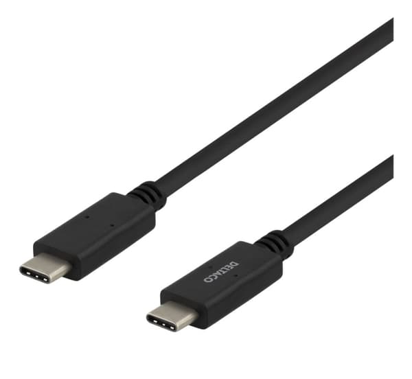DELTACO USB 2.0 kabel, Typ C - Typ C, 3m, svart