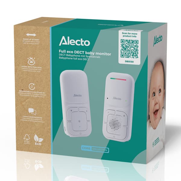 Alecto DBX130 Itkuhälytin Full Eco DECT Valkoinen