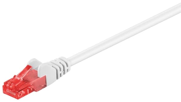 Goobay CAT 6 patchkabel, U/UTP, vit kopparklädd aluminiumtråd (CCA)