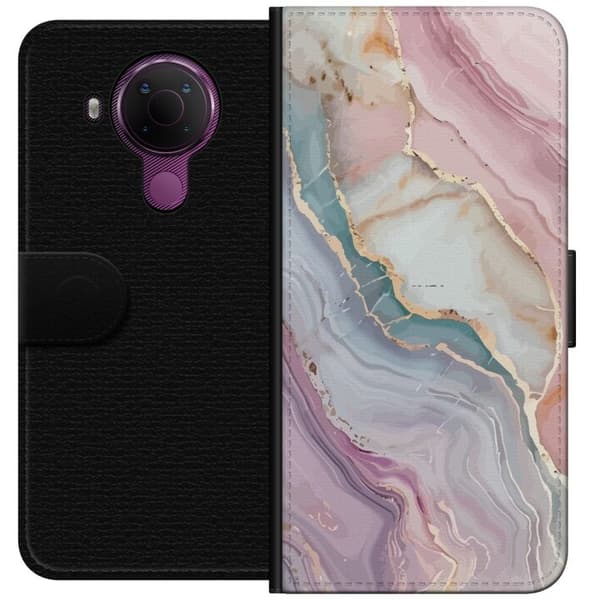Tegnebogsetui til Nokia 5.4 med Marmor motiv