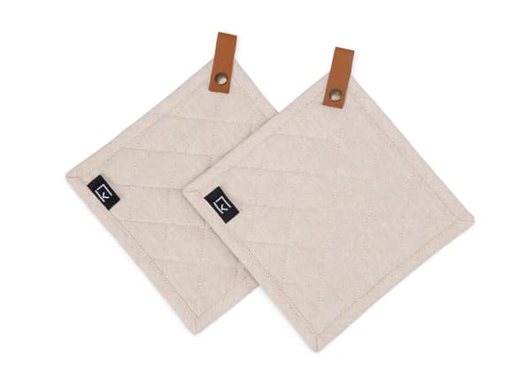 Kosta Linneväfveri Grytlappar 2-pack, Sand