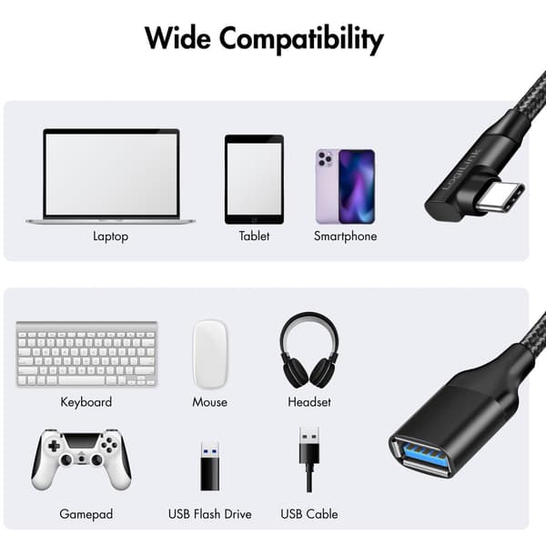 LogiLink Vinklad USB-C-kabel USB 3.2 15W 0,2m