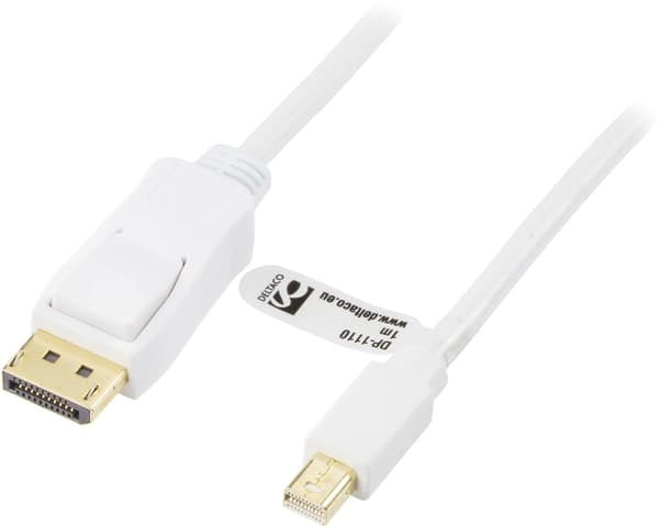 DELTACO DisplayPort til Mini DisplayPort monitorkabel, 20-pin han - ha