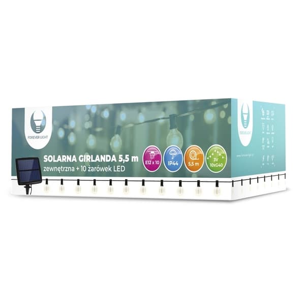 Forever Light Solcellsbelysning, LED-lampor IP44, 5,5m
