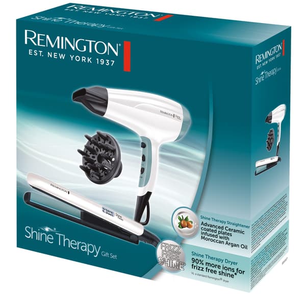 Remington Hårføner og rettetang S8500 Shine Therapy Gavepakke