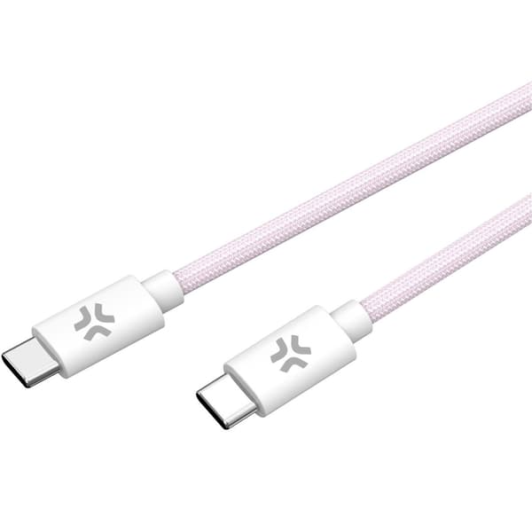 Celly USB-C till USB-C Kabel flätad 60W 1,5m Rosa