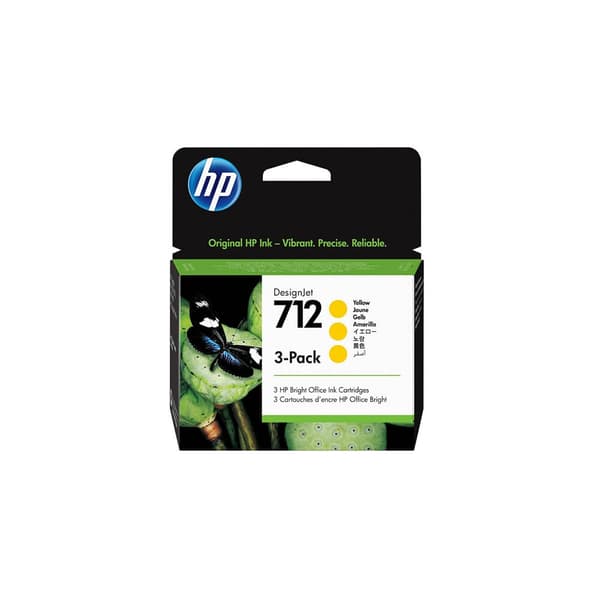 HP Musteet 3ED79A 712 Keltainen 3-pack