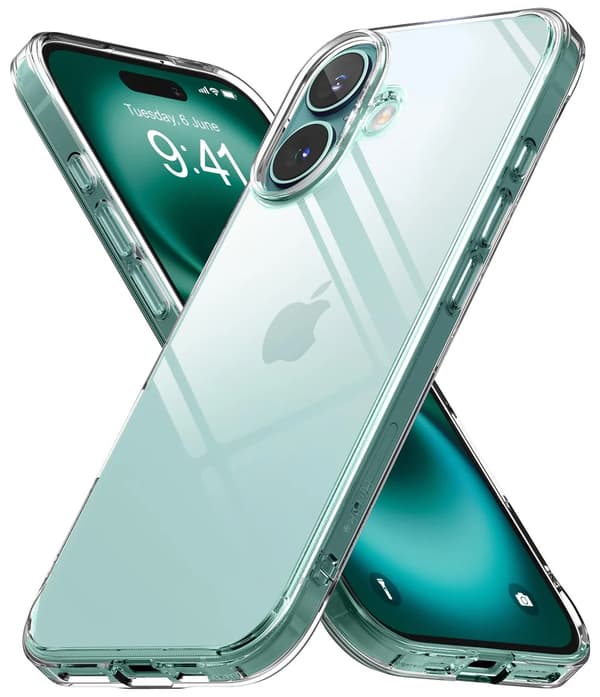 iPhone 16 Plus Slim Case, pehmeä TPU-suoja, läpinäkyvä