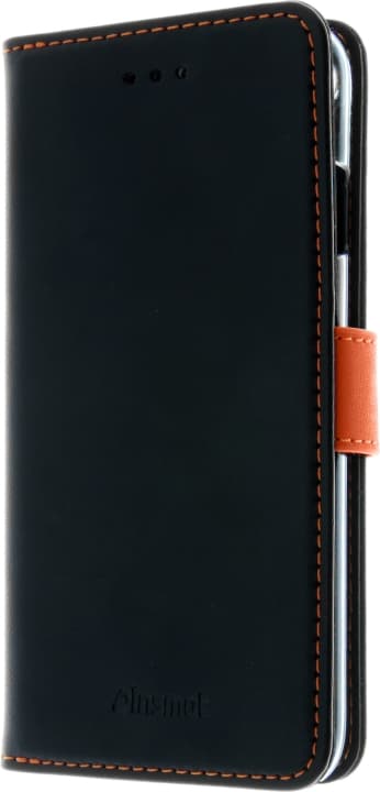 Insmat Exclusive Flip Case Pungetui til iPhone 6 / 6s / 7 / 8 / SE, sort / orange