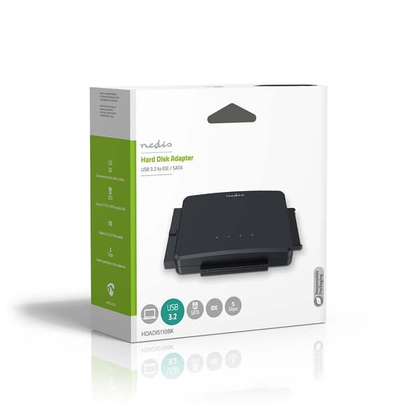 Nedis Hård disk Adapter | USB 3.2 Gen1 | 2.5 / 3.5 " | IDE + SATA | Strömadapter