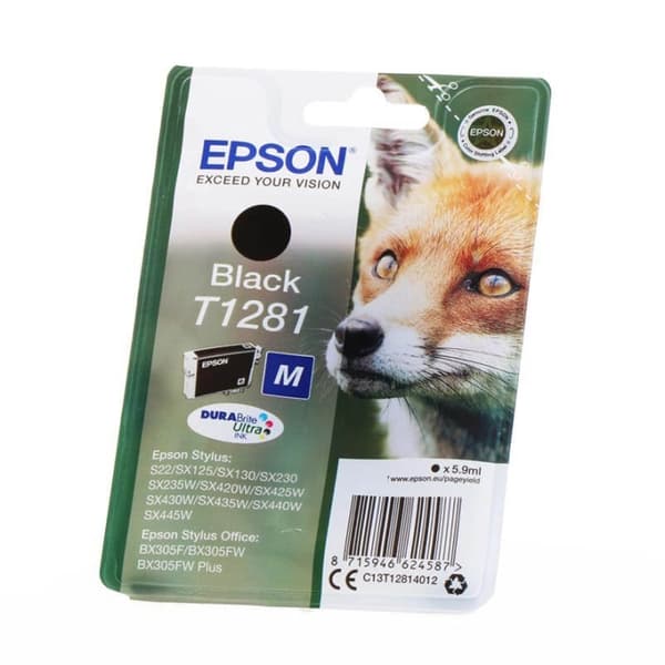 EPSON Blæk C13T12814012 T1281 Fox Sort