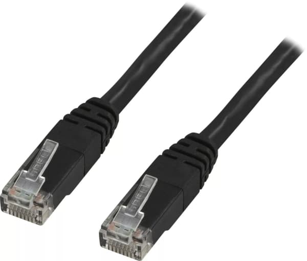 DELTACO U/UTP Cat6 patchkabel 25m, svart (TP-625S)