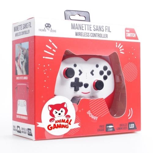 Trade Invaders Switch - Doggy trådløs controller til børn med padler - rød