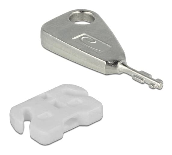 DeLOCK USB Port Blocker, 5 USB locks, 2 keys, white