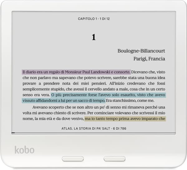 Kobo Libra Colour 7" e-bogslæser, hvid