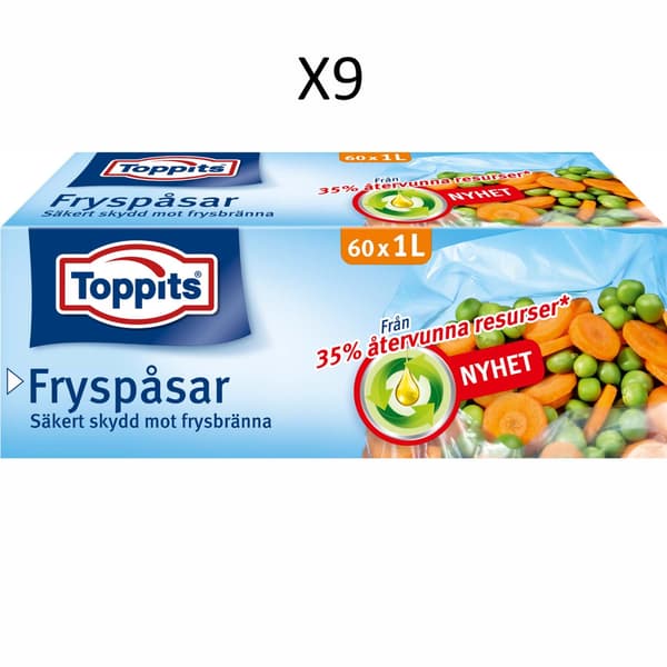 Toppits Fryspåsar 1L 60st  (Obs 9st DFP)