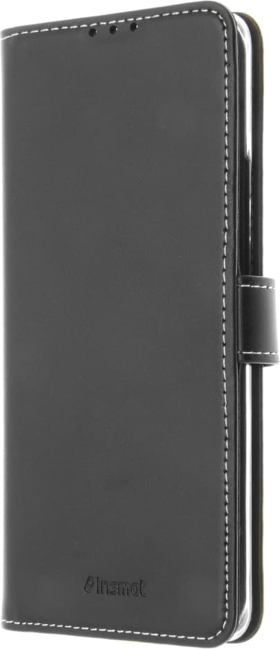 Insmat Eksklusivt Flip Case pungetui, Oneplus 8, sort