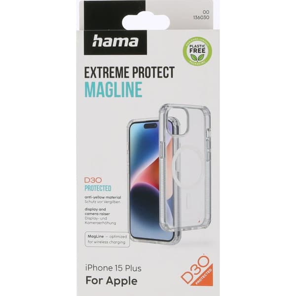 Hama Mobildeksel Extreme Protect iPhone 15 Plus MagCase Transparent