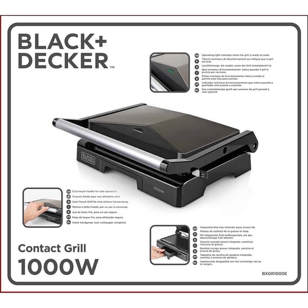 BLACK+DECKER Bordgrill Panini 1000W Drypbakke