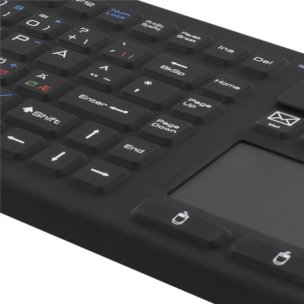DELTACO Wireless Keyboard with touchpad, silicone, IP65, 2,4 GHz,black
