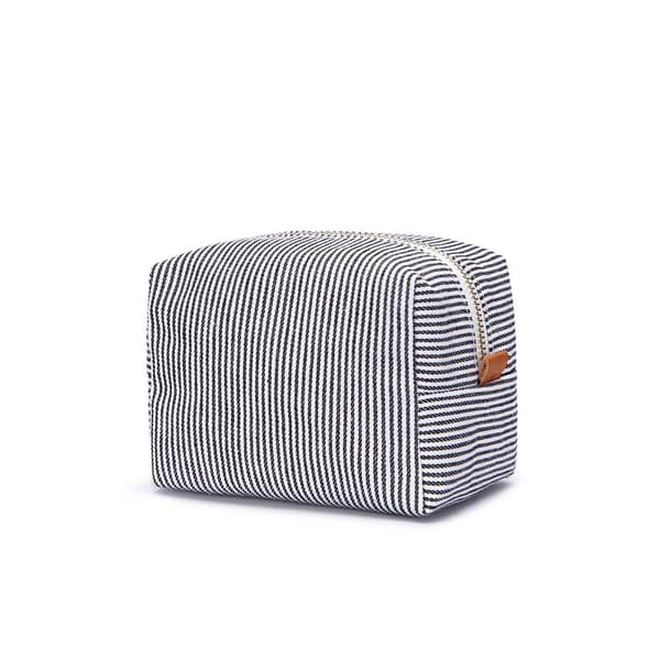 Kungsbacka Sminkeveske Frida Square medium Black and White Stripe