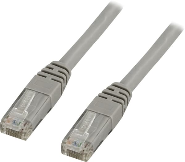 DELTACO U/UTP Cat6 patchkabel, LSZH (Low smoke zero halogen), 0,75m, g