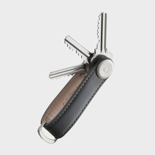 Orbitkey Nøgleholder i læder - koksgrå/grå