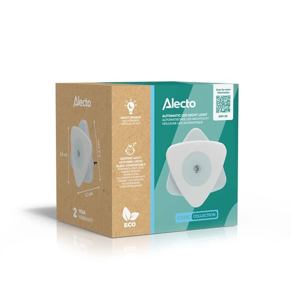Alecto Automatisk LED-nattlampa Vit