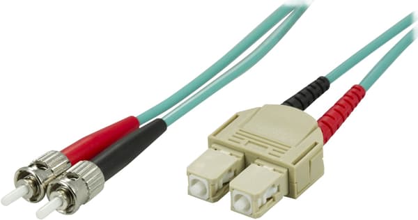 DELTACO kuitukaapeli, ST - SC, 50/125, OM3, duplex, multimode, 5m