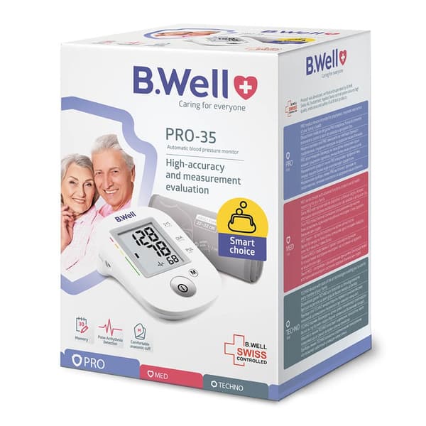 B.WELL Blodtryksmåler Pro-35 M-L Manchet Netadapter, 30 Memory
