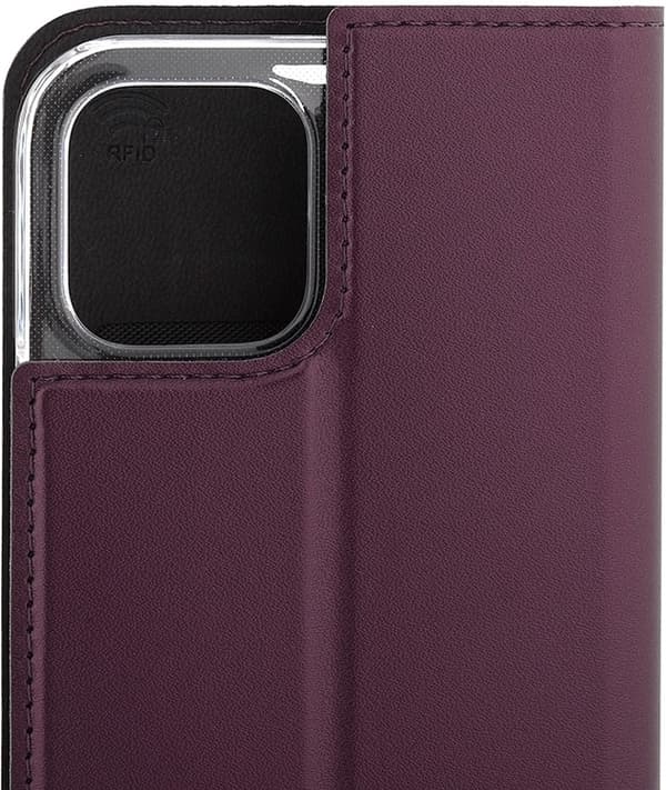 Wave BookCase skyddsfodral, iPhone 12 / 12 Pro, Smoky Sangria