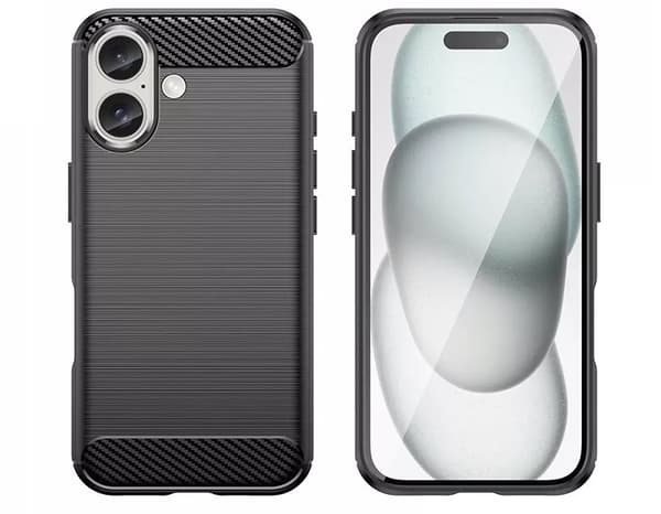 TPU-etui til iPhone 16 Plus, sort