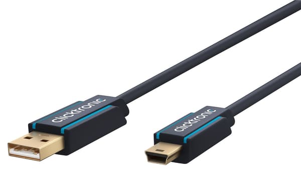 ClickTronic Sovitinkaapeli USB A:sta USB Mini B 2.0:aan Premium-kaapeli | USB A-liitin USB mini B-liitin | 1,8 m | 480 Mbit/s