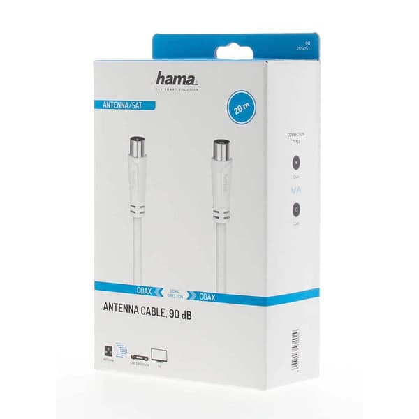 Hama Antennkabel 90dB 20,0m Vit