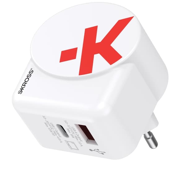 SKROSS EU-USB-lader AC65PD - C til C-kabel inkludert