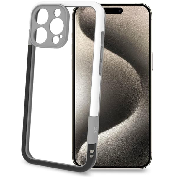 Celly Støtfanger iPhone 16 Pro Max svart/hvit