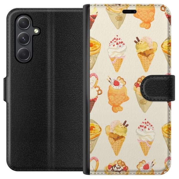 Lompakkokotelo Samsung Galaxy A25-laitteelle, jossa on Lasinen kuvio