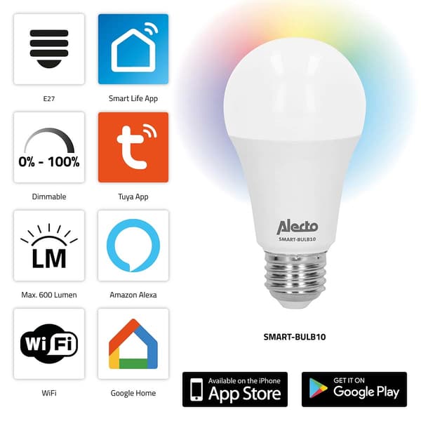 Alecto Smart LED -värilamppu Wi-Fi-yhteydellä