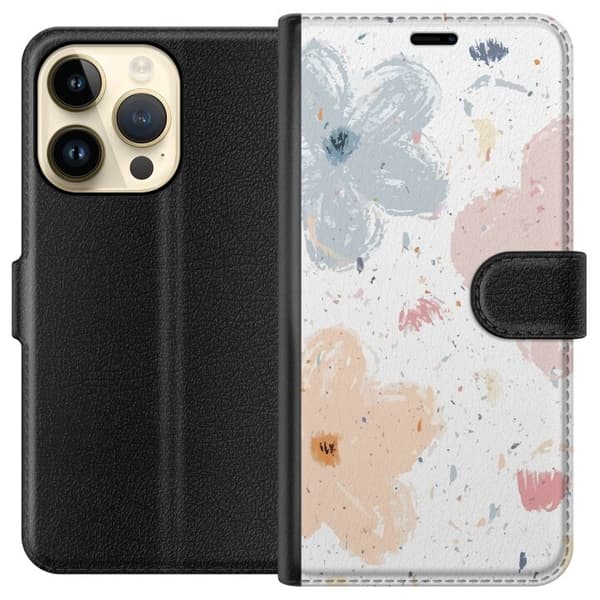 Tegnebogsetui til Apple iPhone 15 Pro med Blomster motiv