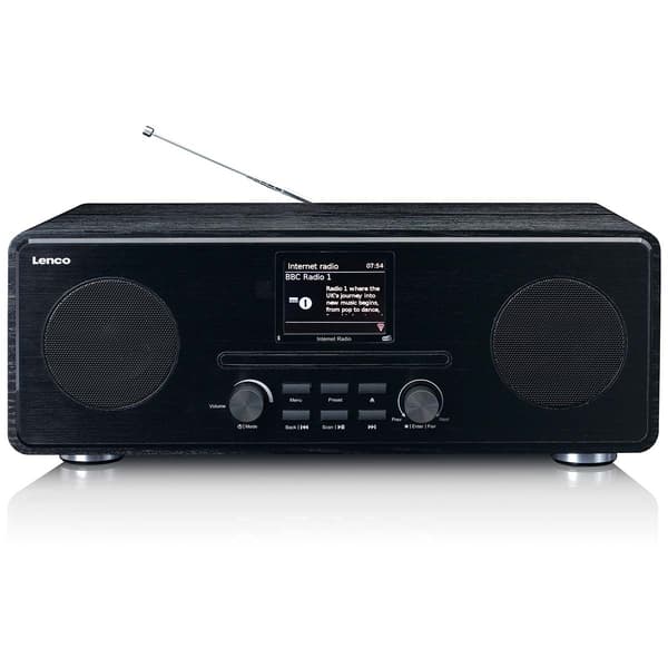 Lenco Internet / DAB+ / FM-radio med cd-afspiller og Bluetooth® Sort