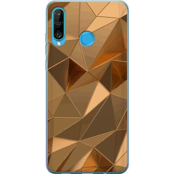 Mobildeksel til Huawei P30 lite med 3D Gull motiv