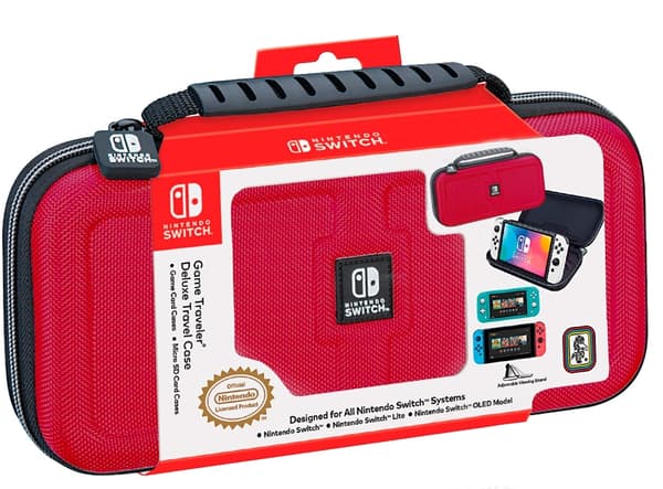 Bigben Nintendo Switch Interactive virallinen Deluxe-matkakotelo - punainen