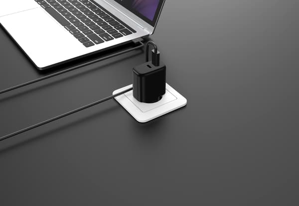 FoneKit GaN PD 65W AC-lader, USB-C + USB-C, svart