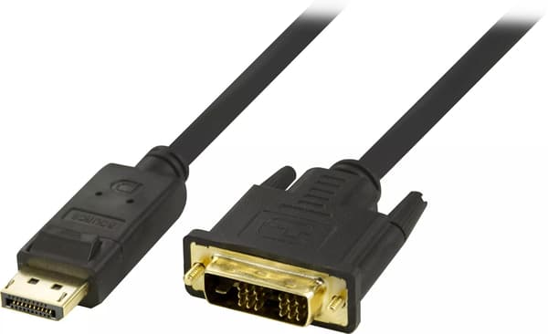 DELTACO DisplayPort til DVI-D Single Link monitorkabel, 20-pin han - 1