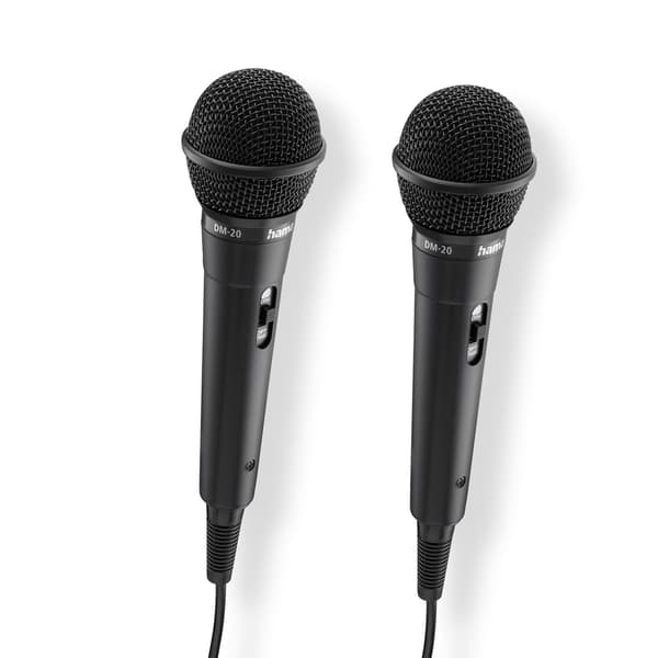 Hama Mikrofon Karaoke Dynamisk Mono 2-Pakning Svart