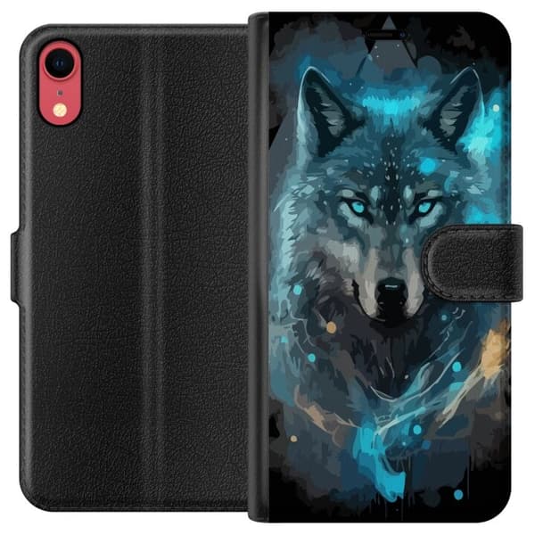 Tegnebogsetui til Apple iPhone XR med Ulve motiv