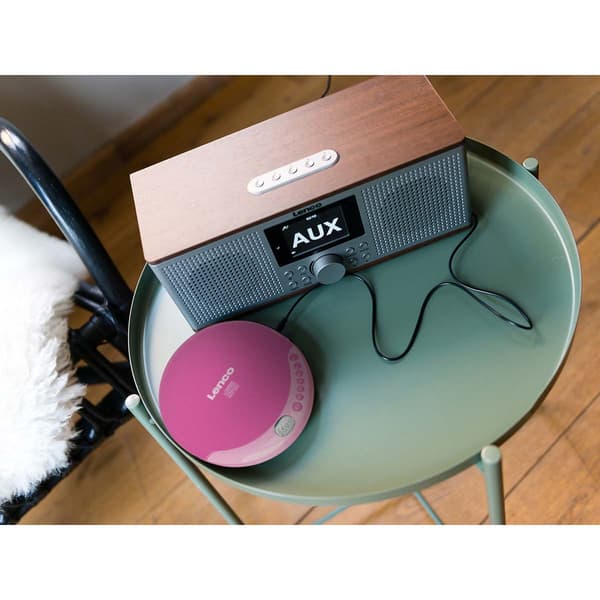 Lenco Bærbar CD-spiller med ladefunksjon Pink
