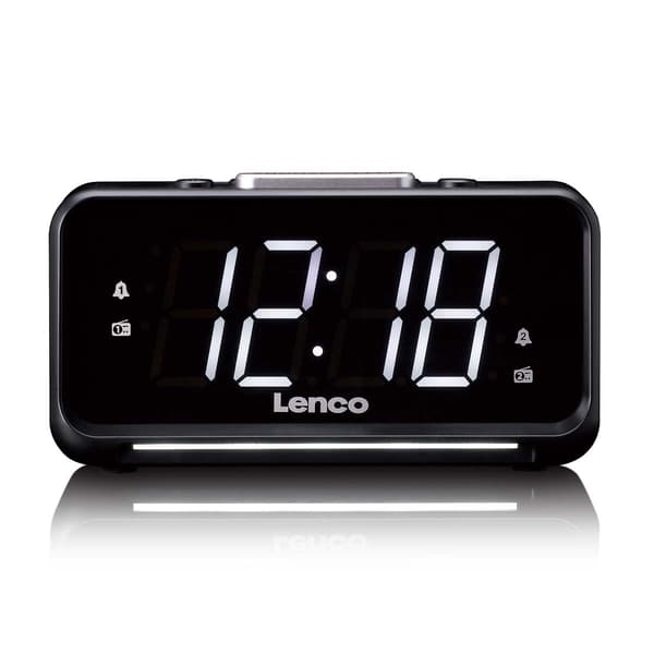 Lenco Clockradio med manuel lysdæmper og natlys