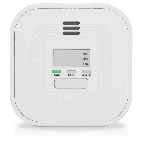 Alecto Kolmonoxidlarm med display och 10 års drifttid för batteri och sensor